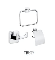 Kare 3 Lü Set Havluluk Askılık ve Tuvalet Kağıtlık