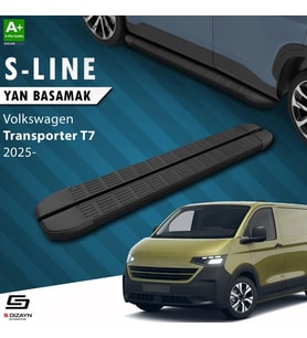 S-Dizayn Volkswagen Transporter T7 Kısa Şase S-Line Siyah Yan Basamak 223 Cm 2025 Üzeri A+ Kalite