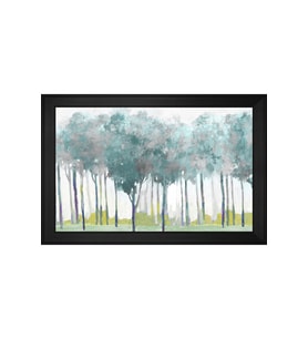 Soyut Şekiller Motifli Kanvas Tablo 80 x 110 cm Siyah Çerçeve