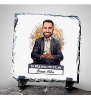 Kişiye Özel Hediye Karikatürlü En İyi Erkek Psikolog Dekoratif Taş