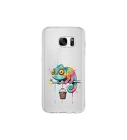 Samsung Galaxy S7 ile Uyumlu Splash Bukalemun Tasarımlı Şeffaf Silikon Kılıf