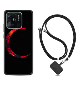 Xiaomi Redmi Note 7 8 9 Pro 10 2022 10 Pro 10S Kılıf Boyun Askılı Silikon Red Moons 1747