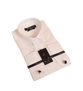 Krem 8 Drop Ekstra Uzun Kol Dar Kesim Micro Kumaş Kol Düğmeli Slim Fit Erkek Gömlek - 197-10