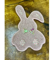 PELUŞ DOKUMA BONCUKLU TAVŞAN ARMA DİKİŞ APLİKE 27X20 CM