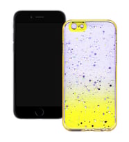 Apple iPhone 6 Simli Şeffaf Sert Slikon Kılıf (Sarı)