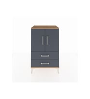 Hyperion Komodin 2 Raflı 2 Çekmeceli 2 Kapaklı 60x44x96 Çam-Antrasit