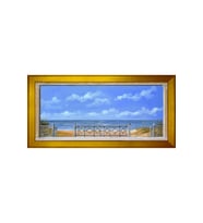Manzara Temalı Kanvas Tablo 80 x 110 cm Gold Çerçeve