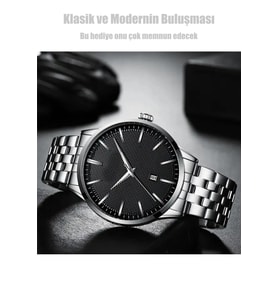Klasik Ve Modernin Buluşması: Gümüş Metal Takvimli Erkek Saati STC12011