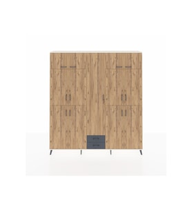Arges Dolap 10 Raflı 2 Çekmeceli 4 Askılı 220x30x243 Aytaşı-Çam/Antrasit