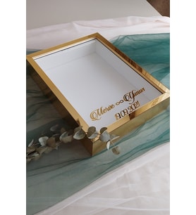 30x40 Cm Gold Renk Pleksi Kaplı Fotoğraf Bölümsüz Anı Çerçevesi! İsimli Ledli! Ayna Çerçeve!(Fotoğraf Hediye)