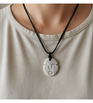 Mermer el yapımı kolye (Doğal Beyaz)