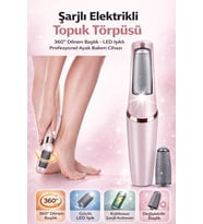 Şarjlı Elektrikli Topuk Törpüsü 360° Dönen Başlık LED Işıklı Profesyonel Nasır ve Çatlak Giderici