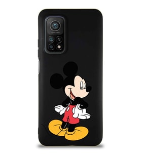 Xiaomi Mi 10T Soft Premier Kapak Mickey Mouse-D Tasarımlı Silikon Kılıf - Siyah (Şeffaf)