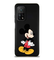 Xiaomi Mi 10T Soft Premier Kapak Mickey Mouse-D Tasarımlı Silikon Kılıf - Siyah (Şeffaf)