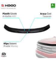 S-Dizayn Dacia Uyumlu Duster ABS Plastik Kaput Rüzgarlığı 2018 Üzeri A+Kalite Parça (Karışık)