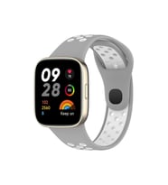 Uray store Xiaomi Redmi Watch 3 Spor Delikli Kordon - Gri-Beyaz