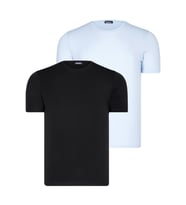 İKİLİ SET T8569 DEWBERRY BİSİKLET YAKA ERKEK T-SHIRT-SİYAH-MAVİ