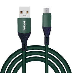 6A 100W USB A to Micro Data ve Hızlı Şarj Kablosu 1 Metre Yeşil