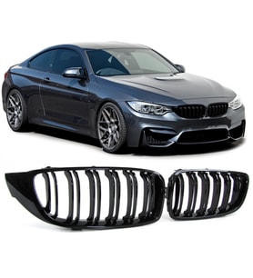 BMW F32 PARLAK SİYAH ÇİFT ŞERİT M4 PANJUR SETİ 2013-2018