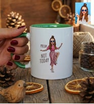 Kişiye Özel Karikatürlü Not Today Motivasyon Kupa Bardak Doğum Günü Hediyesi