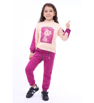 Toontoy Kız Çocuk Baskılı Eşofman Takım (Bej)