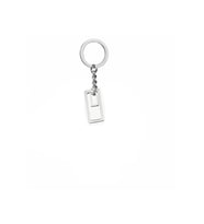 Modern Geometrik Tasarım Anahtarlık – Zamak Metal Unisex Minimal ve Soyut Aksesuar