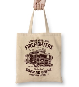Support Your Local Firefighters Bez Çanta Uzun Saplı