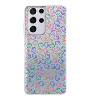 Samsung Galaxy S21 Ultra Kapak Hello Kitty Tasarımlı Şeffaf Silikon Kılıf