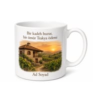 Trakya Bağ Evi Temalı Baskılı Kupa Bardak Özel Tasarım Hediye