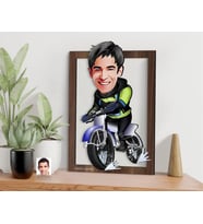 BK Gift Kişiye Özel Erkek Motorcu Karikatürlü 3D Ahşap Tablo-1, Sevgiliye Hediye, Arkadaşa Hediye, Doğum Günü Hediyesi