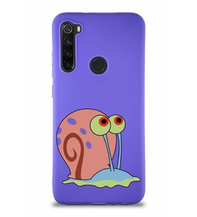 Xiaomi Redmi Note 8 Soft Premier Kapak Salyangoz Gary Tasarımlı Silikon Kılıf - Mor (Şeffaf)
