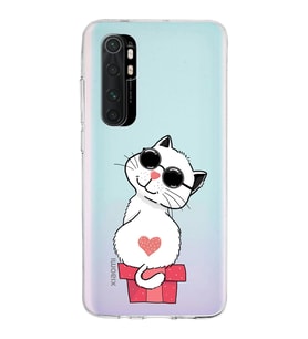 Xiaomi Mi Note 10 Lite Uyumlu Kapak Coolcat Tasarımlı Şeffaf Silikon Kılıf