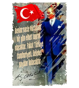 Mustafa Kemal Atatürk Yazılı Ahşap Tablo/poster