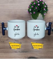 Öğretmene Hediye Kupa Bardak T Lacivert Kulplu Öğretmenler Günü Hediyesi