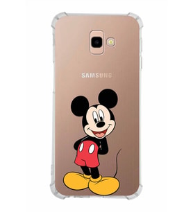 Samsung Galaxy J4 Plus  Köşe Korumalı Antişok Kapak Mickey Mouse Tasarımlı Şeffaf  Kılıf