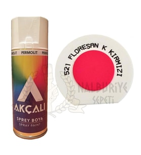 Akçalı Akrilik Sprey Boya FLORESAN KOYU KIRMIZI 400 ml - 521