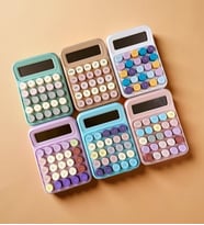 Renkli Retro Tuşlu Daktilo Hesap Makinesi (Mor)
