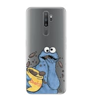 Oppo A5 2020 / A9 2020 Uyumlu Susam Sokağı Kurabiye Canavarı Desenli Şeffaf Telefon Kılıfı