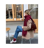 Kadın Özel Karışımlı Akrilik Atkı Şal (Bordo)