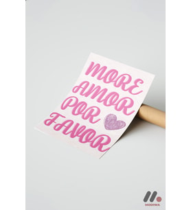 More Amor Por Favor Pembe, Çerçevesiz Yüksek Kalite Duvar Afişi - Modern Ev Dekorasyonu