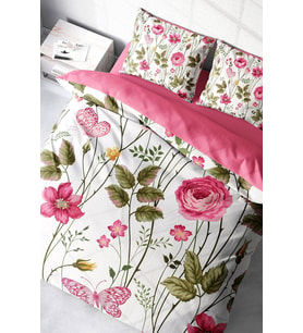 Relax Flower 3d Pamuk Saten Çift Kişilik Nevresim Takımı