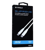 Syrox PD25TK Type-C to Type-C PD 25W Hızlı Data/Şarj Kablosu 1mt Beyaz