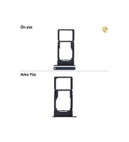 Uyumlu Galaxy A16 Sim İç Yuvası Çiftli Siyah Çiftli sim yuvası ikili sim tepsisi çiftli sim aparatı dual sim çekmecesi