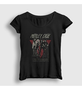 Presmono Kadın Siyah Band V2 Mötley Crüe T-Shirt 375739tt