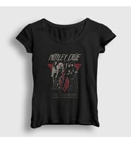 Presmono Kadın Siyah Band V2 Mötley Crüe T-Shirt 375739tt
