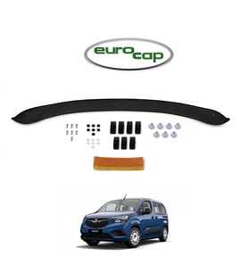 EUROCAP Opel Combo E Ön Kaput Maskesi Koruma Rüzgarlığı Deflektör 3mm Akrilik Parlak Siyah 2018-