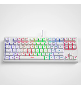 Valkyrie Leaven K870 Blue Switch Mekanik Gaming Oyun Klavyesi RGB 61 Key Mavi Tuş Type-C Klavye BEYAZ