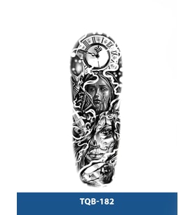 TQB-182 SAAT VE KADIN DESEN GEÇİCİ KOL DÖVMESİ-TATTO