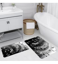 Rovigo Home Dijital Baskılı 2'li Banyo paspas Takımı RVG5152 (Siyah)