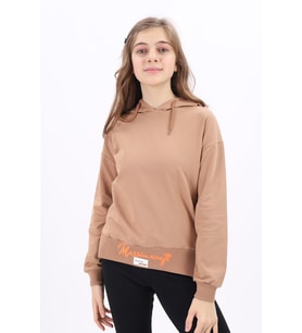 Toontoy Kız Çocuk Nakışlı Sweatshirt (Kahverengi)